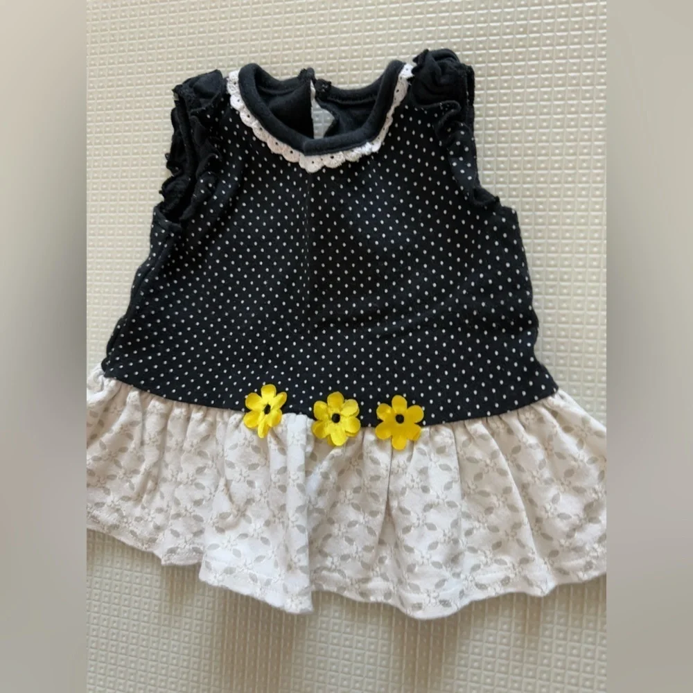 Baby starters|Baby girl polka dot sunflower tunic dress,size 6 months••••boho
